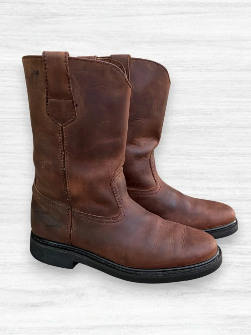 Diamondback Brown Leather Wellington Pull On Ranch Work Heritage Chore Boots 9